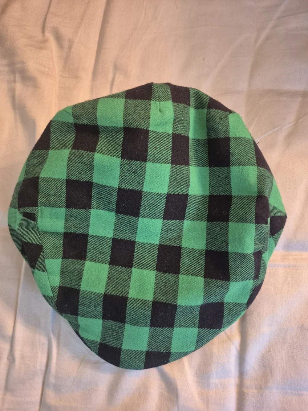 Green and Black Check Kids Beret Hat